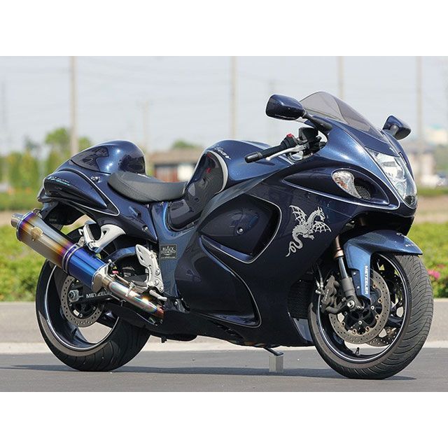 アールズギア ワイバン ツインタイプ GSX1300R HAYABUSA サイレンサー チタンクロスオーバルドラッグブルー WS07-02XD｜モトメガネ 店