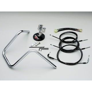 ハリケーン 300エイプハンガーIII型ハンドルキット ズーマー（キャブレター車） ケーブル仕様 ステンレスメッシュ HBK589M-01