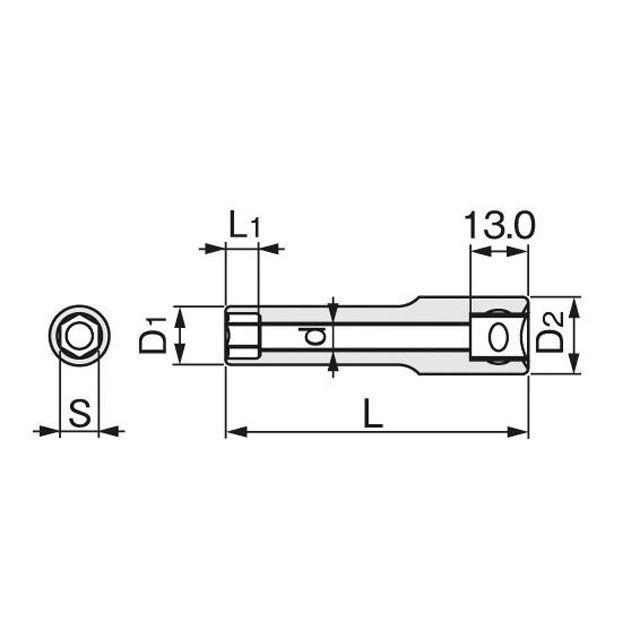 ずっと気になってた TONE ハンドツール ディープソケット 6角 3S-09L トネ dragalgano.com.ar