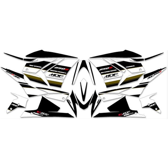 【メーカー直送】エムディーエフ Ninja250R（08-） グラフィックキット アタッカーモデル ブラックタイプ Ninja250R タイプ コンプリートセット MNIN25-A-00-ALL