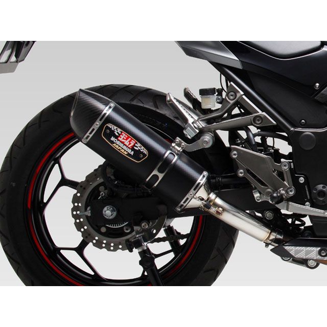 ヨシムラ Slip-On R-77S サイクロン カーボンエンド EXPORT SPEC 政府認証 Ninja250/ABS Z250 サイレンサー STBC（チタンブルーカバー/カーボンエンドタイプ） 110-227-5W80B