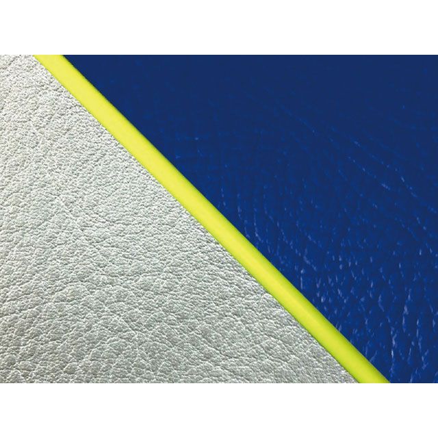 グロンドマン W650（99年 EJ650A1/C1） 国産シートカバー 張替 青 W650 ライン シルバーライン 仕様 黄パイピング GH5557KC554P100