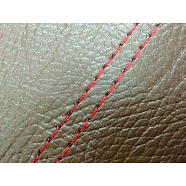 グロンドマン W650（99年 EJ650A1/C1） 国産シートカバー 張替 茶色 W650 ライン - 仕様 赤ダブルステッチ GH5556KC60SW40