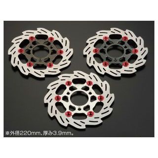 シフトアップ 220mm ウェーブフローティングディスクローター カラー シルバー/ゴールドピン 202054-33