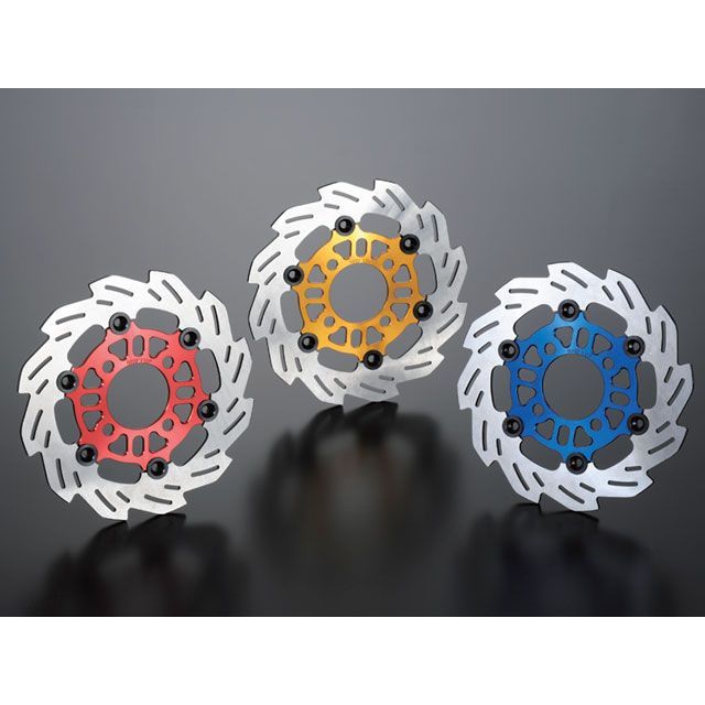 シフトアップ 220mm ウェーブフローティングディスクローター GROM カラー レッド/ブラックピン 260056-02