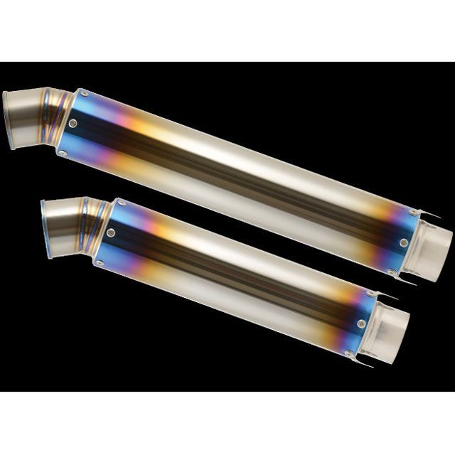 ナイトロレーシング ストレイトチタンサイレンサー V-2 汎用 仕様 ヒートポリッシュ サイレンサーサイズ φ85/420mm EX-SLT4H-V2|モトメガネ 店