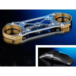ナイトロレーシング OHLINS φ43正立Fフォーク用 天吊りカーボンフェンダーキット ネイキッド17・18インチ共用 カラー ゴールド/シルバー NI-TFNC-CGS｜モトメガネ 店