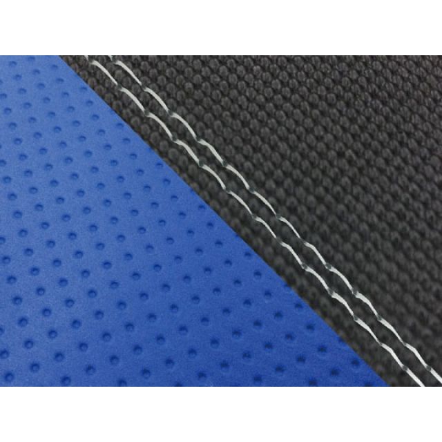 グロンドマン MT-09/FZ-09 国産シートカバー スベラーヌ黒＆エンボス青 MT-09/FZ-09 タイプ 張替 仕様 透明ダブルステッチ GH5562YC4626SW0