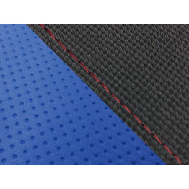 グロンドマン YZF-R1ダブル（リア側） 国産シートカバー スベラーヌ黒＆エンボス青 YZF-R1 タイプ 張替 仕様 赤ステッチ GH5564YC4626S40