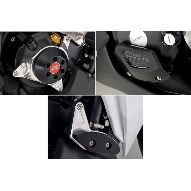 アグラス レーシングスライダー 3点SET ジェネB CBR250R カラー ジュラコン/ブラック 342-175-009B