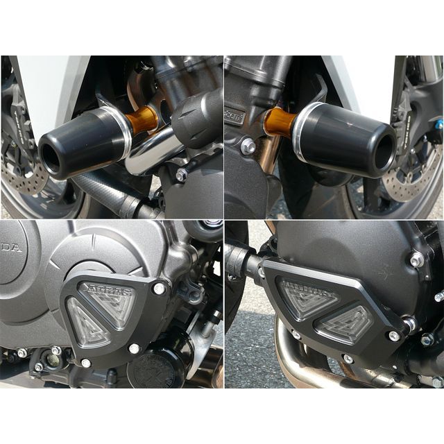 アグラス レーシングスライダー 4点SET 50φ カバーB CB1000R カラー ジュラコン/ホワイト タイプ ロゴ有 342-176-010X