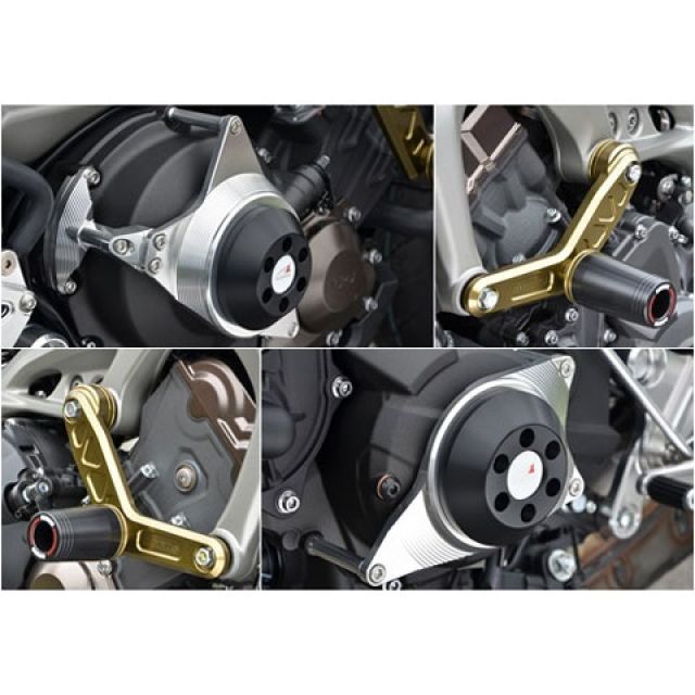 アグラス レーシングスライダー 4点セット エンジンハンガーφ50 MT-09 カラー ジュラコン/ブラック タイプ ロゴ無 342-273-015B
