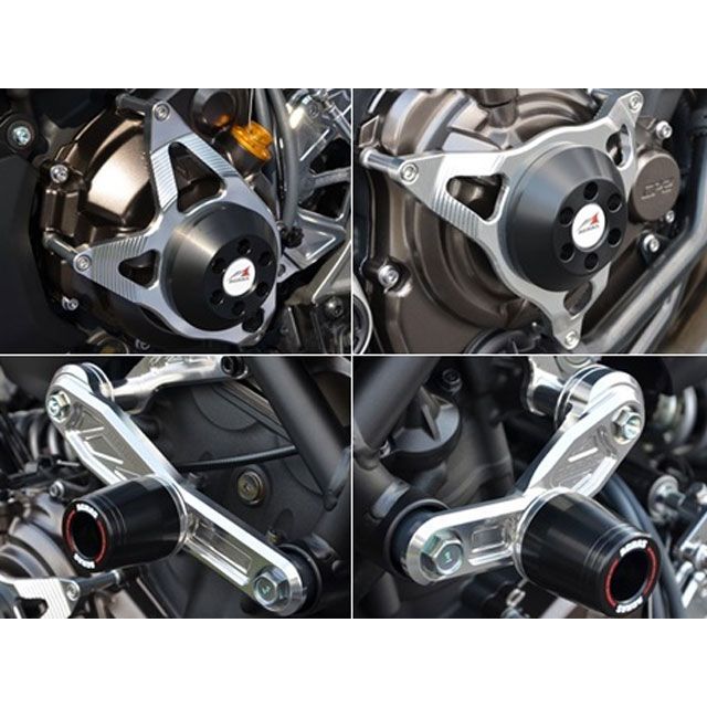 アグラス レーシングスライダー 4点セット サブフレームタイプスライダーφ50 MT-07 カラー ジュラコン/ブラック タイプ ロゴ有 342-274-015BX