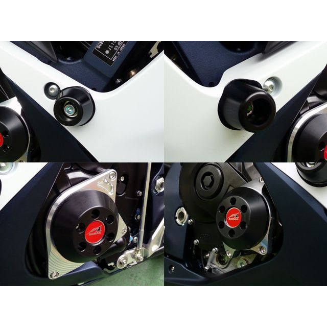 アグラス レーシングスライダー 4点SET GSX-R600/750 カラー ジュラコン/ホワイト タイプ ロゴ無 342-398-005