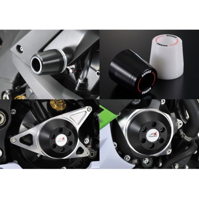 アグラス レーシングスライダー 4点SET ZX-10R カラー ジュラコン/ブラック タイプ ロゴ有 342-483-008BX