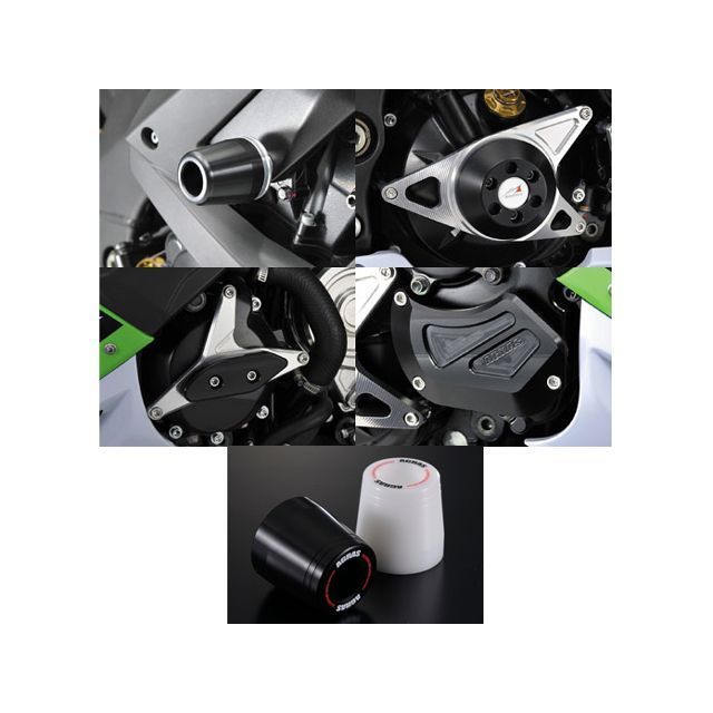 アグラス レーシングスライダー 5点SET A ZX-10R カラー ジュラコン/ブラック タイプ ロゴ有 342-483-009BX|モトメガネ 店