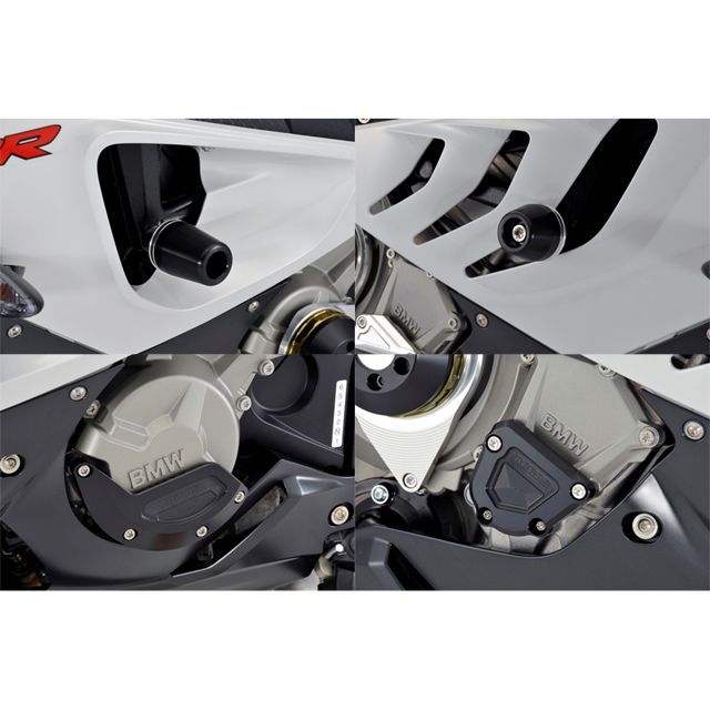 アグラス レーシングスライダー 4点SET フレーム+ジェネレーターB+クランクB S1000RR カラー ジュラコン/ホワイト タイプ ロゴ無 342-701-015