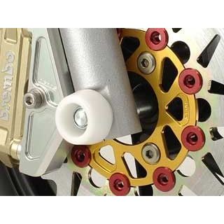 アグラス フロントアクスルプロテクター コーンタイプ ジュラコン(R)製 モンキー カラー ホワイト 343-100-J0W|モトメガネ 店
