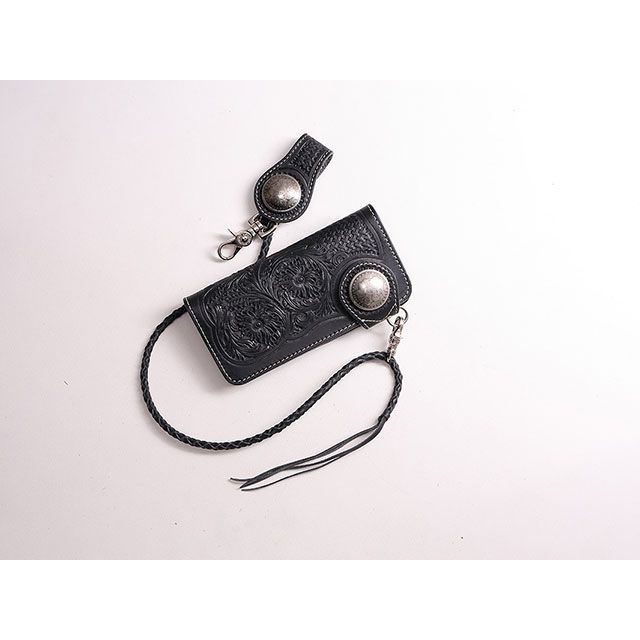 デグナー W-75 カービングレザーウォレット カラー ブラック W-75-BK