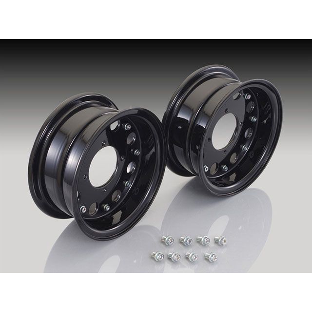 キタコ 8インチ アルミホイールセット 3.50 モンキー/ゴリラ/モンキーバハ モンキー(FI車) カラー ブラック塗装 509-1137550|モトメガネ 店