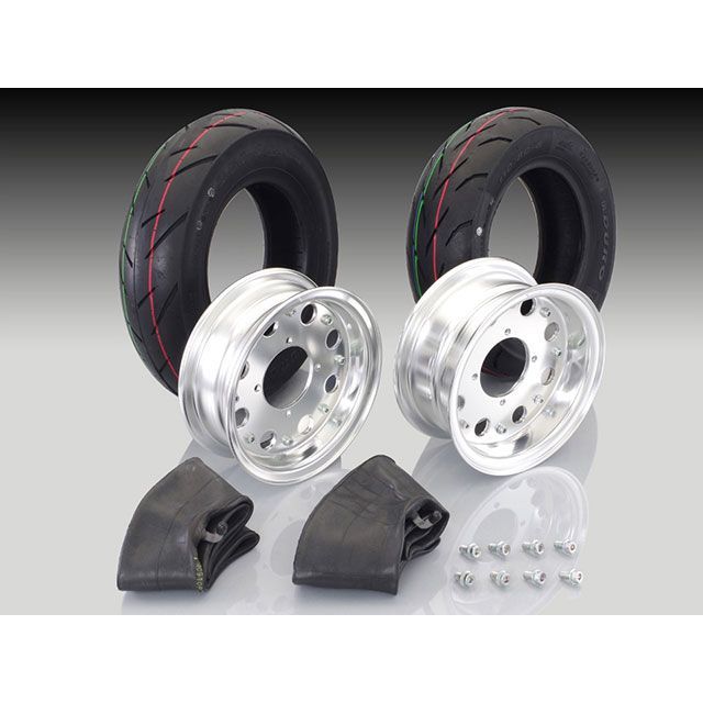 キタコ 8インチアルミホイール入門セット 3.50/8＋110/80タイヤ モンキー/ゴリラ/モンキーバハ モンキー（FI車） カラー ホワイト塗装 599-1142580