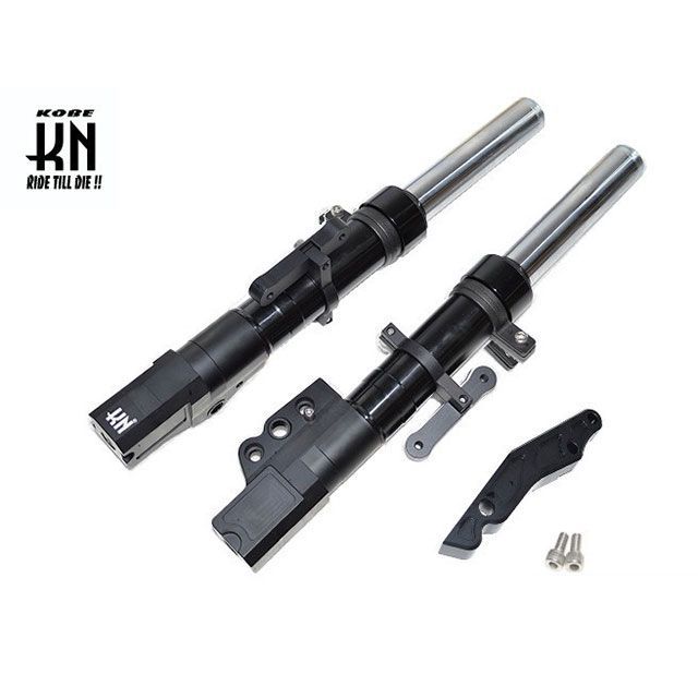 KN企画 スーパーフロントフォーク 260mm/4potキャリパー シグナスX 4型 カラー ブラック KN-C4-26F4P-BK|モトメガネ 店