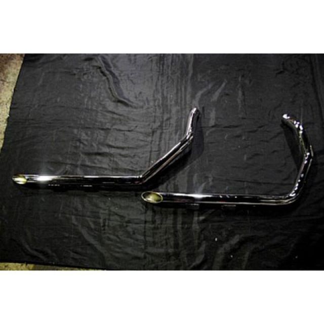 部品屋K&W スポーツスター04以降対応ドラッグパイプマフラー 1-3/4インチ スポーツスター P9956｜モトメガネ 店