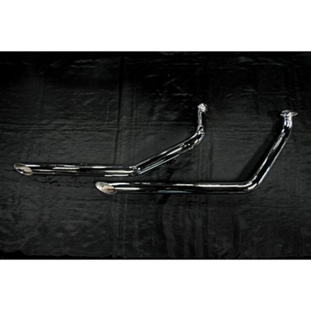 部品屋K&W ショベルFX71-84 FXWG80-82対応ドラッグパイプマフラー 2インチ ショベルFX P60-204