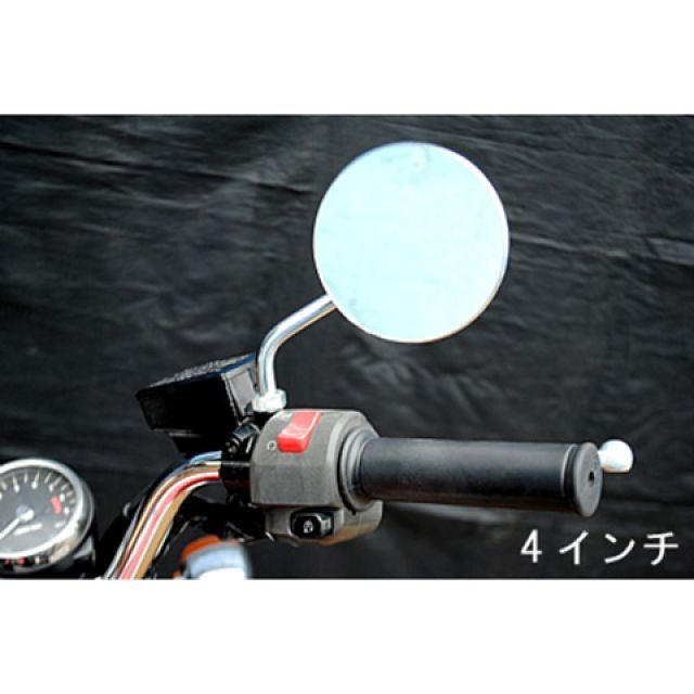 部品屋K&W ラウンドミラー W650/400 仕様 右用4インチ P28054-2