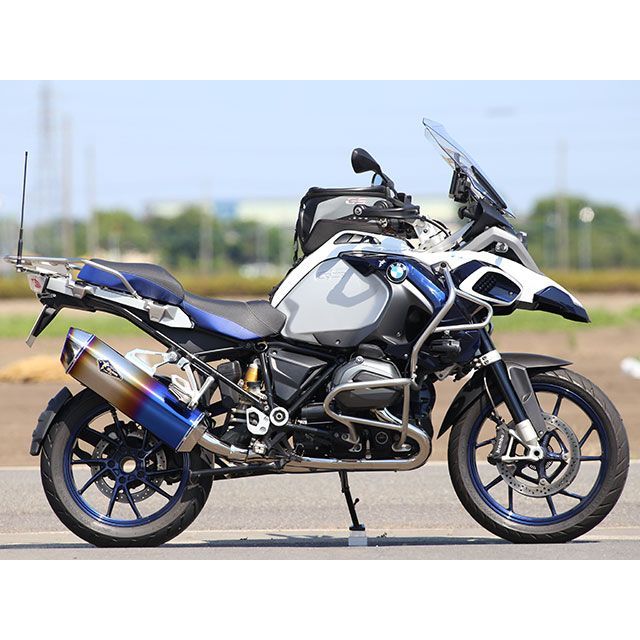 アールズギア ワイバンリアルスペック シングルタイプ 水冷 R1200GS / GS-A サイレンサー チタンドラッグブルー RB01-01RD|モトメガネ 店