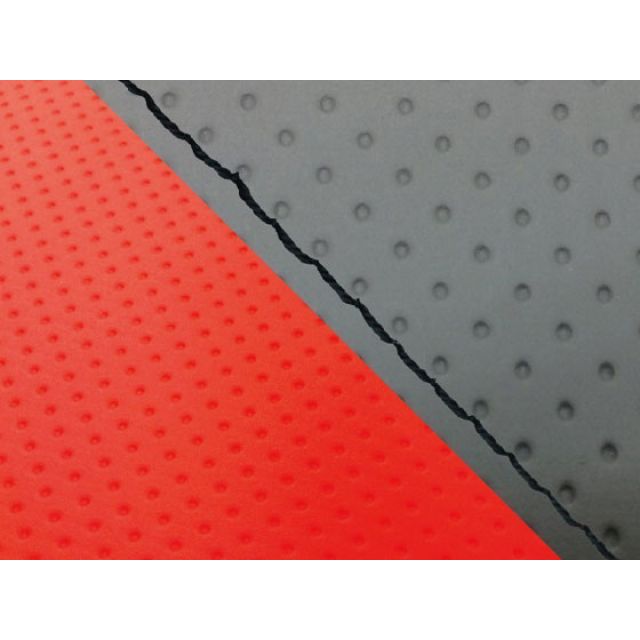 グロンドマン CBR1000RR（SC57） 国産シートカバー 張替 エンボス灰＆エンボスレッド CBR1000RR 仕様 黒ステッチ 適合 シングル（フロント側） GH5574HC1227S10