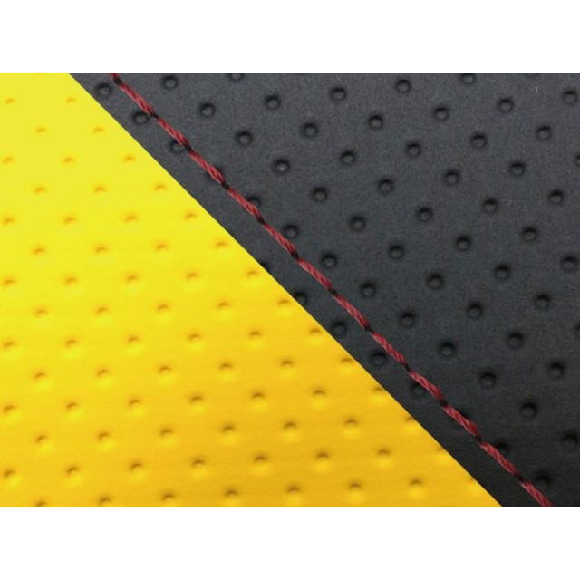 グロンドマン CBR1000RR（SC57） 国産シートカバー 張替 エンボス黒＆エンボスイエロー CBR1000RR 仕様 赤ステッチ 適合 シングル（フロント側） GH5574HC825S40