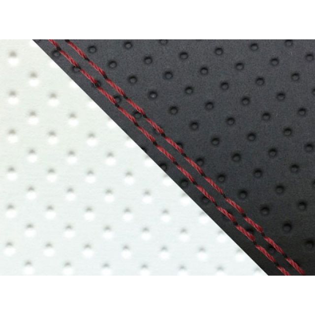 グロンドマン CBR1000RR（SC57） 国産シートカバー 張替 エンボス黒＆エンボス白 CBR1000RR 仕様 赤ダブルステッチ 適合 シングル（フロント側） GH5574HC828SW40