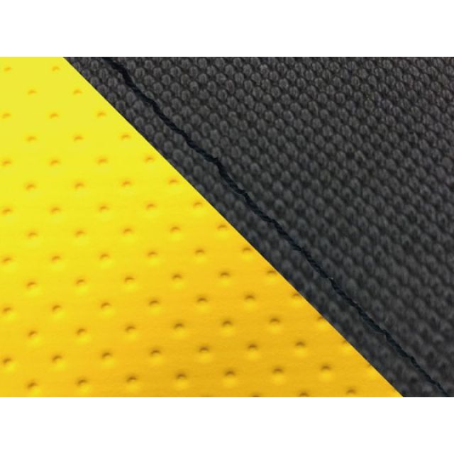 グロンドマン CBR1000RR（SC57） 国産シートカバー 張替 スベラーヌ黒＆エンボスイエロー CBR1000RR 仕様 黒ステッチ 適合 ダブル（リア側） GH5575HC4625S10