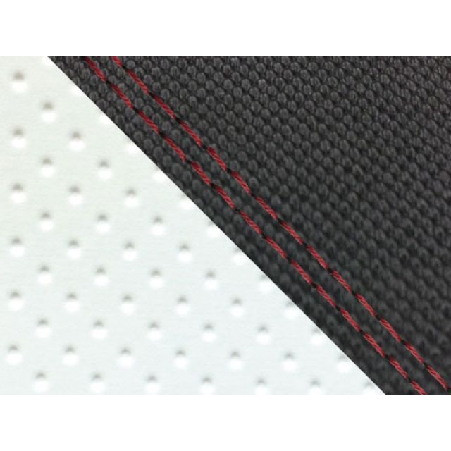 グロンドマン CBR1000RR（SC57） 国産シートカバー 張替 スベラーヌ黒＆エンボス白 CBR1000RR 仕様 赤ダブルステッチ 適合 シングル（フロント側） GH5574HC4628SW40