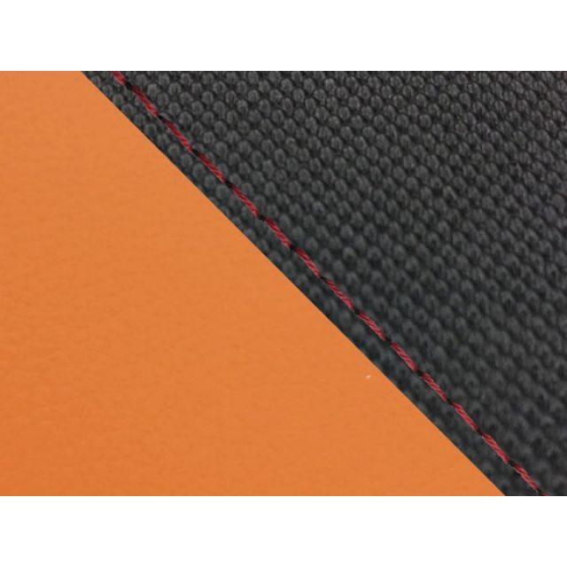 グロンドマン CBR1000RR（SC57） 国産シートカバー 張替 スベラーヌ黒＆オレンジ CBR1000RR 仕様 赤ステッチ 適合 シングル（フロント側） GH5574HC4614S40