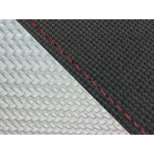 グロンドマン CBR1000RR（SC57） 国産シートカバー 張替 スベラーヌ黒＆カーボン銀 CBR1000RR 仕様 赤ステッチ 適合 シングル（フロント側） GH5574HC4617S40