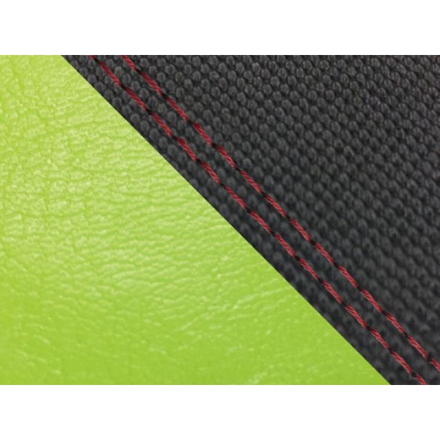 グロンドマン CBR1000RR（SC57） 国産シートカバー 張替 スベラーヌ黒＆ライムグリーン CBR1000RR 仕様 赤ダブルステッチ 適合 シングル（フロント側） GH5574HC4615SW40