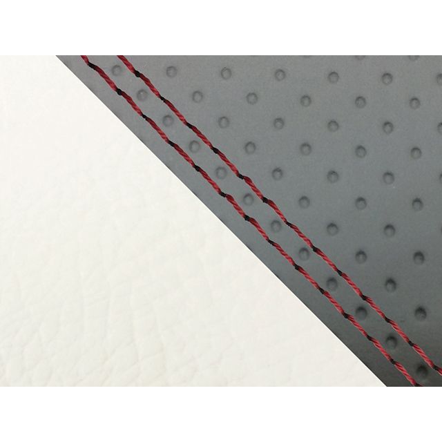 グロンドマン FZ1 フェザー（10年～）シングル（フロント側） グロンドマン国産シートカバー 張替（エンボスグレー・白） FZ1 フェザー 仕様 赤ダブルステッチ GH5565YC122SW40