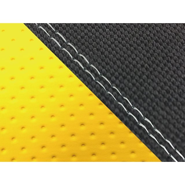 グロンドマン FZ1 フェザー（10年～）シングル（フロント側） グロンドマン国産シートカバー 張替（スベラーヌブラック・エンボスイエロー） FZ1 フェザー 仕様 透明ダブルステッチ GH5565YC4625SW0