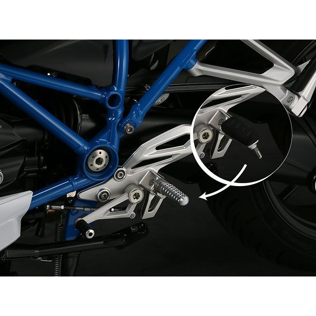 アエラ ライディングステップバーキット：丸筒タイプ（BMW R1200R/RS） R1200R/RS カラー ブラック サイズ 77mm AE-10088A BK