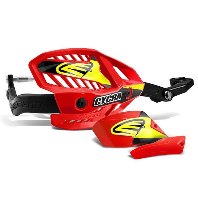 サイクラ ウルトラプロベンドハンドガードフルキット（クランプ付）Uクランプ スタンダードバー用 汎用 カラー レッド 750X-32-STD