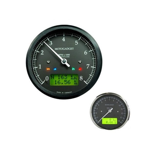 モトガジェット クロノクラシック 10K イエローLCD ブラック 汎用 MG-2004051