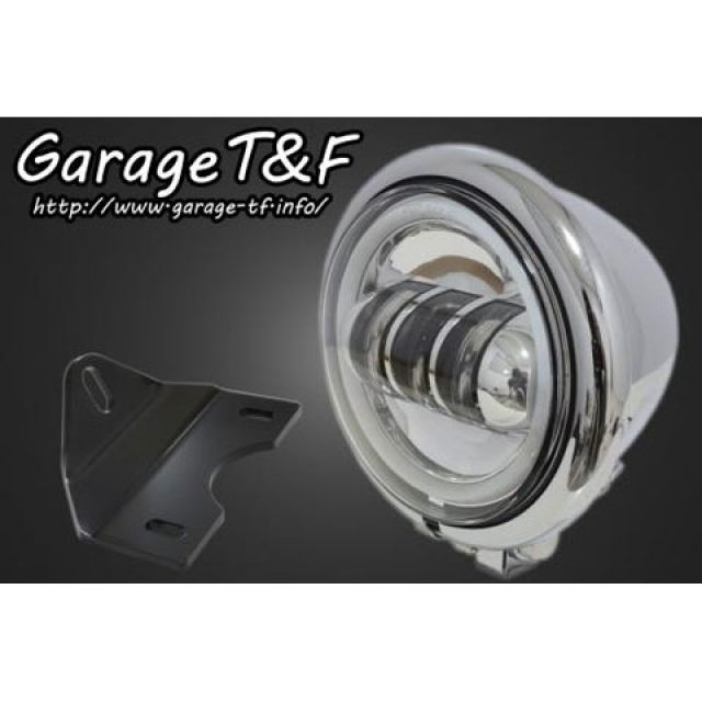 ガレージT&F 4.5インチベーツライト(メッキ) プロジェクターLED仕様(リング付き)&ライトステー(タイプG) キット ・EST250HL36
