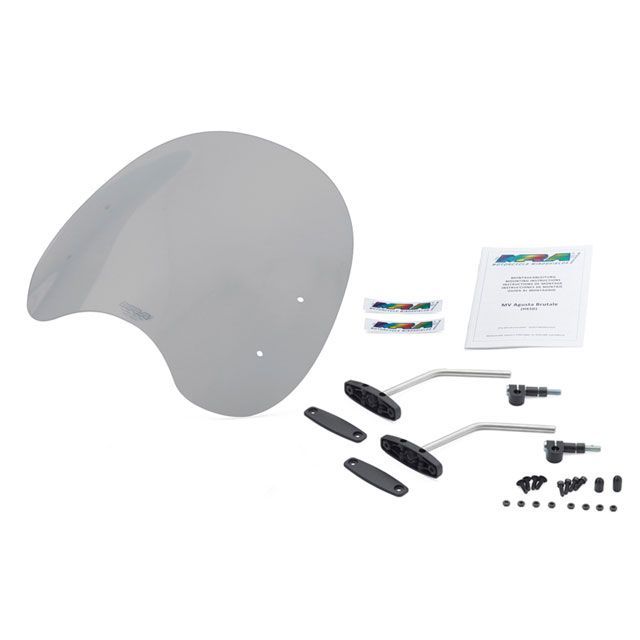 エムアールエー スクリーンセット ロードクラシック（スモーク） 汎用ハンドルポストマウントキット付 汎用 SET-HKSD-MROC-S