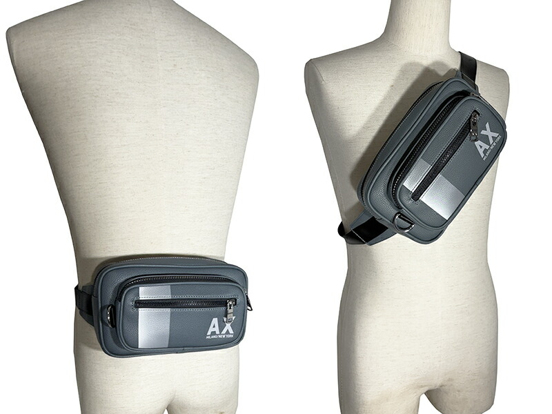 アルマーニ 取り替えっこ クロスボディーバッグ ARMANI EXCHANGE 952522 4R818 44984 AXロゴタイプ入り口・入口 緑であること薄墨色系 トリプルジッパーポケット 胴締め御徒面子 酉の方角合切袋 御居処御徒面子 クロスボディーバッグ ボディバッグ・ウエストポーチ-バッグ・小物・ブランド雑貨