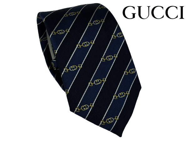 GUCCI ネクタイ 紋章柄 ゴールド GUCCI ネクタイ 紋章柄 ゴールド