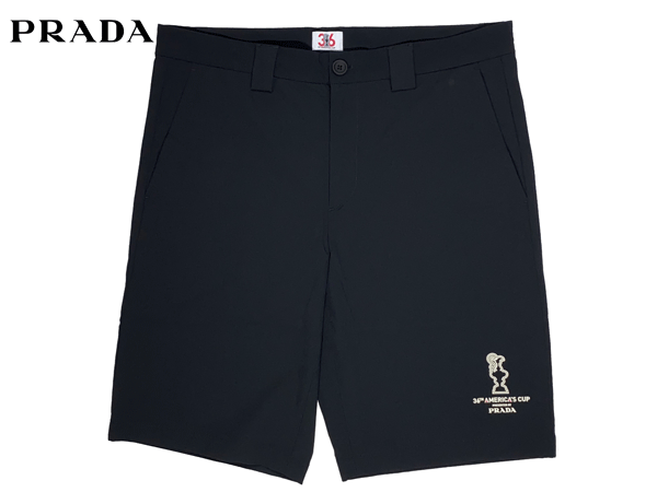 【希少】PRADA ロゴ プリント バミューダパンツ ネイビー 希少】PRADA ロゴ プリント バミューダパンツ ネイビー