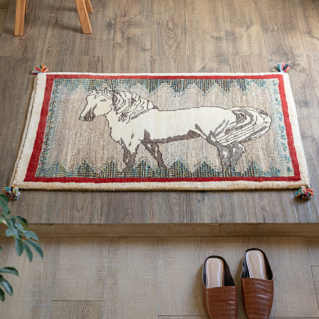 【百貨店SALE20%OFF】【発祥地ペルシャ産】63×95糎 入り口・入口つや消し（貨物輸送無料 手織り 生まれながら染め粉 愛くるしげ 今めかしい 引っ敷き 入り口・入口 引っ敷き 羊毛100% イラン ギャベ Gabbeh リーズバフト ヴィンテージ）