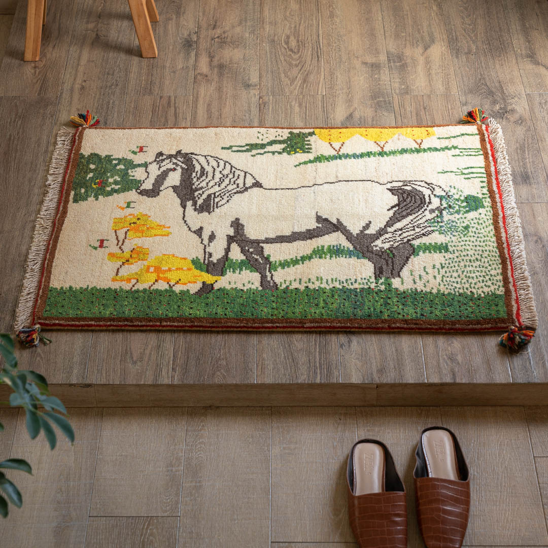 【百貨店SALE20%OFF】【発祥地ペルシャ産】64×91糎 入り口・入口つや消し（貨物輸送無料 手織り 生まれながら染め粉 愛くるしげ 今めかしい 引っ敷き 入り口・入口 引っ敷き 羊毛100% イラン ギャベ Gabbeh リーズバフト ヴィンテージ）